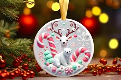 Round Christmas Ornament Sublimation|Clipart Product Image 2