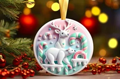 Round Christmas Ornament Sublimation|Clipart Product Image 2
