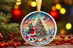 Round Christmas Ornament Sublimation|Clipart Product Image 1