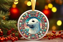 Round Christmas Ornament Sublimation|Clipart Product Image 2