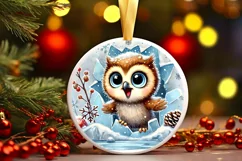 Round Christmas Ornament Sublimation|Clipart Product Image 2