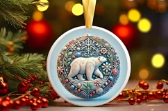 Round Christmas Ornament Sublimation|Clipart Product Image 2