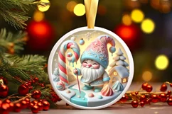 Round Christmas Ornament Sublimation|Clipart Product Image 2