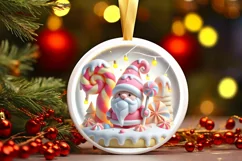Round Christmas Ornament Sublimation|Clipart Product Image 2