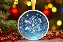 Round Christmas Ornament Sublimation|Clipart Product Image 1