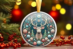 Round Christmas Ornament Sublimation|Clipart Product Image 1