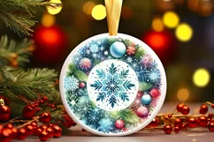 Round Christmas Ornament Sublimation|Clipart Product Image 3