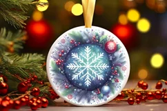 Round Christmas Ornament Sublimation|Clipart Product Image 1