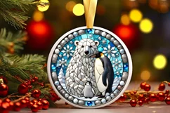 Round Christmas Ornament Sublimation|Clipart Product Image 1