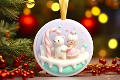Round Christmas Ornament Sublimation|Clipart Product Image 2