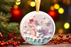 Round Christmas Ornament Sublimation|Clipart Product Image 2