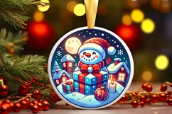 Round Christmas Ornament Sublimation|Clipart Product Image 1