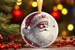Round Christmas Ornament Sublimation|Clipart Product Image 2