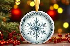 Round Christmas Ornament Sublimation|Clipart Product Image 1