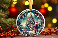 Round Christmass Ornament PNG Product Image 1