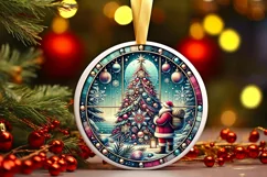 Round Christmas Ornament Sublimation|Clipart Product Image 1