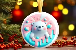 Round Christmas Ornament Sublimation|Clipart Product Image 2