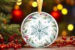 Round Christmas Ornament Sublimation|Clipart Product Image 1