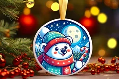 Round Christmas Ornament Sublimation|Clipart Product Image 1