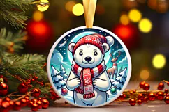 Round Christmass Ornament PNG Product Image 1