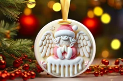 Round Christmas Ornament Sublimation|Clipart Product Image 1