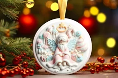 Round Christmas Ornament Sublimation|Clipart Product Image 1