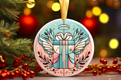 Round Christmass Ornament PNG Product Image 1