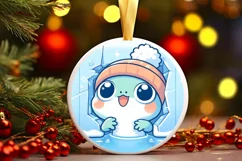 Round Christmas Ornament Sublimation|Clipart Product Image 1