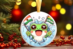 Round Christmas Ornament Sublimation|Clipart Product Image 1