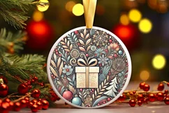 Round Christmas Ornament Sublimation|Clipart Product Image 2