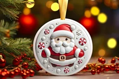 Round Christmas Ornament Sublimation|Clipart Product Image 2