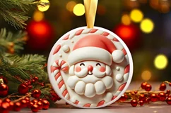 Round Christmas Ornament Sublimation|Clipart Product Image 2