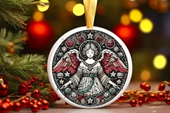 Round Christmas Ornament Sublimation|Clipart Product Image 2