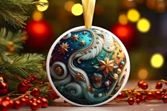 3d Christmas Round Cute Ornament Sublimation Product Image 2