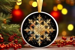 Snow Flake Christmas Round Cute Ornament Sublimation Product Image 2