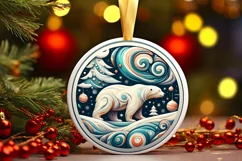 Round Christmas Ornament Sublimation|Clipart Product Image 1