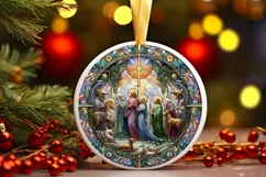 Round Christmas Ornament Sublimation|Clipart Product Image 1