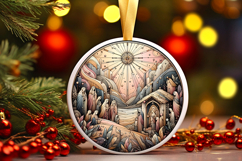 Round Christmass Ornament PNG Product Image 1