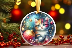 Round Christmas Ornament Sublimation|Clipart Product Image 1