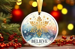 Round Christmas Ornament Sublimation|Clipart Product Image 1