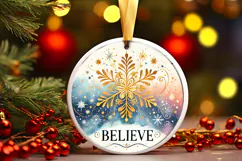 Round Christmass Ornament PNG Product Image 1