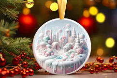 Round Christmass Ornament PNG Product Image 1