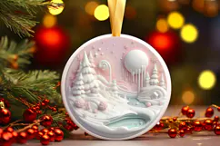 Round Christmass Ornament PNG Product Image 1