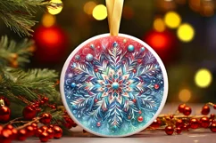 Round Christmas Ornament Sublimation|Clipart Product Image 3