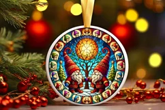 Round Christmas Ornament Sublimation|Clipart Product Image 2