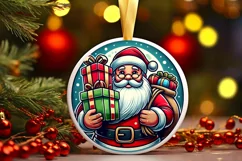 Round Christmas Ornament Sublimation|Clipart Product Image 2