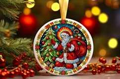 Round Christmas Ornament Sublimation|Clipart Product Image 2