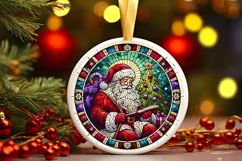 Round Christmas Ornament Sublimation|Clipart Product Image 2