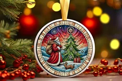 Round Christmas Ornament Sublimation|Clipart Product Image 2