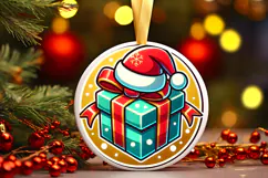 Round Christmass Ornament PNG Product Image 1